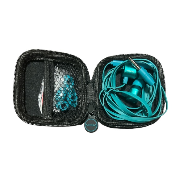 Mint Green Metallic Bass In-Ear Headphones With Microphone - Picture 6 of 6